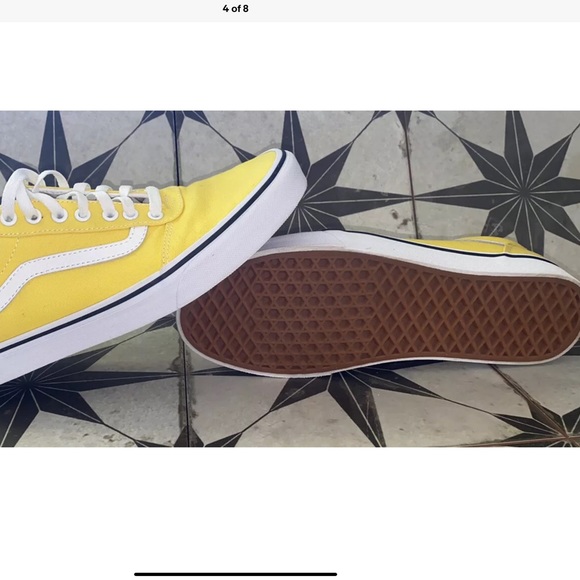 Vans Canvas Sneakers Yellow/White Mens 10.5 EUC - Picture 5 of 12